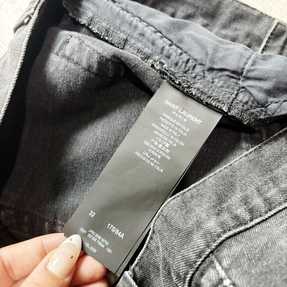 Saint Laurent Men's Black-Wash Slim-Fit Jeans Sz 32 - Picture 4 of 6